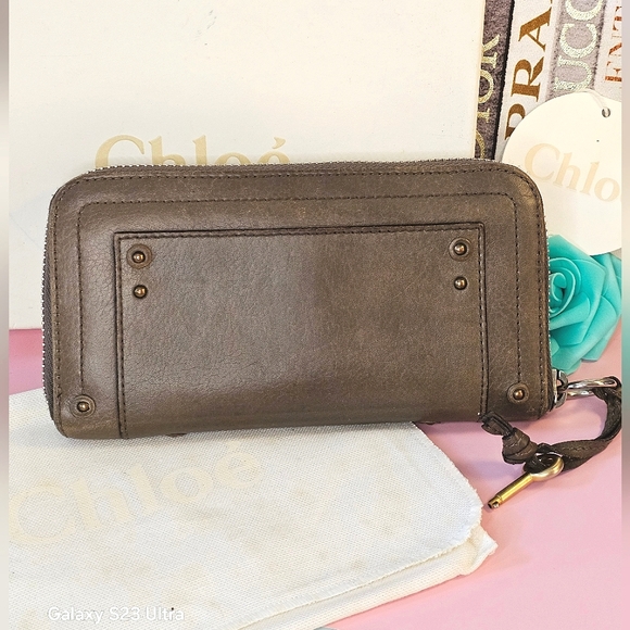 👜 Chloé Paddington Brown Long Wallet 100% Genuine Cow & Lambskin Leather 🔑 - Picture 2 of 16